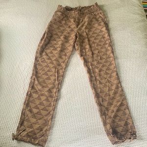 Size 4 brown/tan fitted linen pants